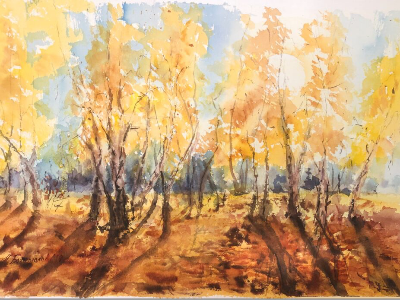 Watercolor - Fall Scene